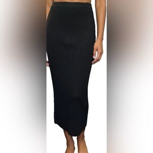 St. John Basic Santana black knit maxi skirt